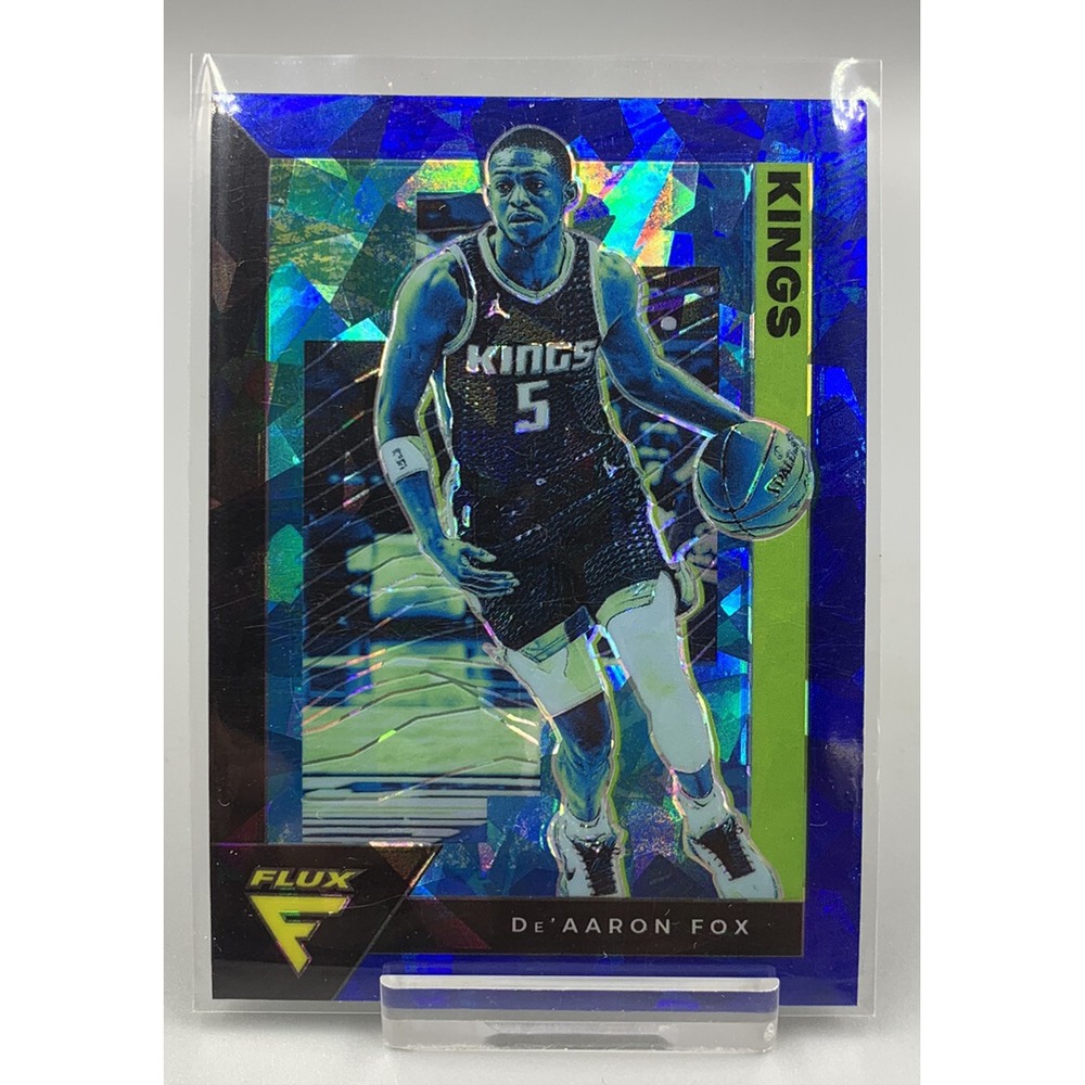 2020-21 Panini Flux - Blue Cracked Ice #151 De'Aaron Fox Sacramento Kings